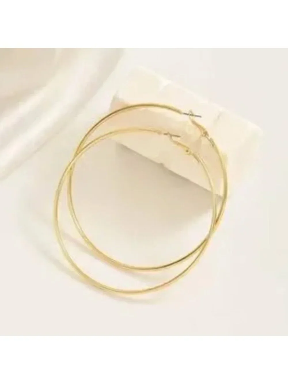 Gold Tone Large Hoop Earrings Statement Hoops
